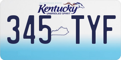 KY license plate 345TYF