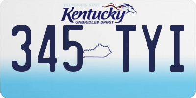 KY license plate 345TYI