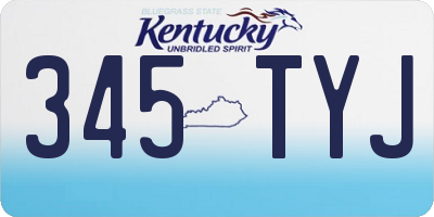 KY license plate 345TYJ