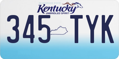 KY license plate 345TYK