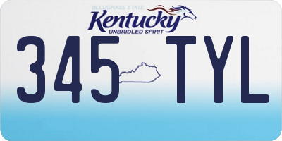 KY license plate 345TYL