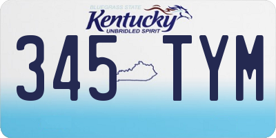 KY license plate 345TYM