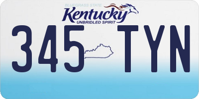 KY license plate 345TYN