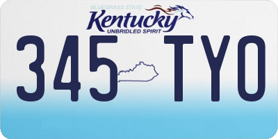 KY license plate 345TYO