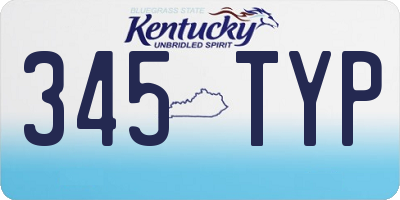 KY license plate 345TYP