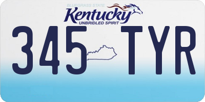 KY license plate 345TYR