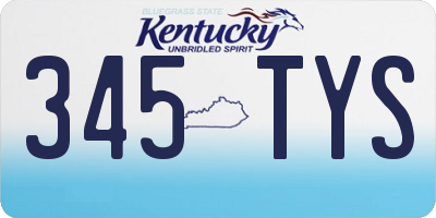 KY license plate 345TYS