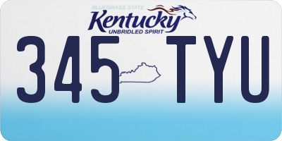 KY license plate 345TYU