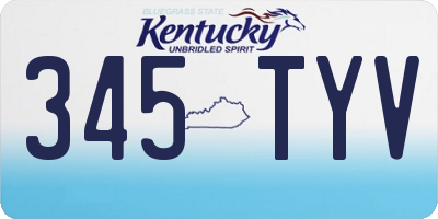 KY license plate 345TYV