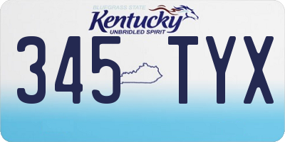 KY license plate 345TYX