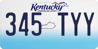 KY license plate 345TYY