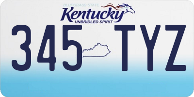 KY license plate 345TYZ