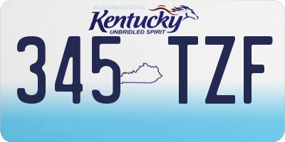 KY license plate 345TZF