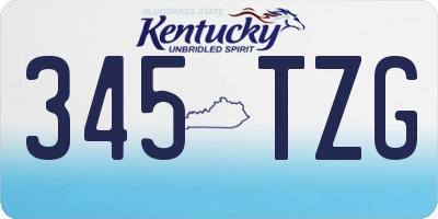KY license plate 345TZG