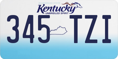 KY license plate 345TZI