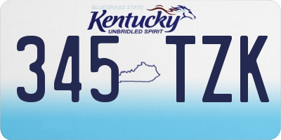 KY license plate 345TZK