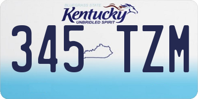 KY license plate 345TZM