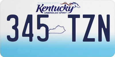 KY license plate 345TZN
