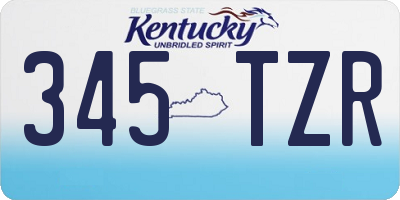 KY license plate 345TZR