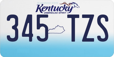 KY license plate 345TZS