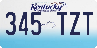 KY license plate 345TZT