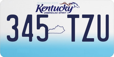 KY license plate 345TZU