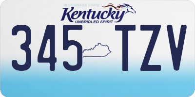 KY license plate 345TZV