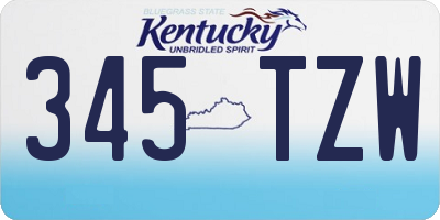 KY license plate 345TZW