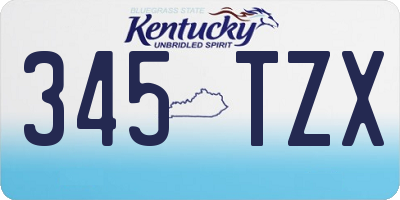 KY license plate 345TZX