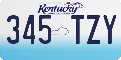 KY license plate 345TZY
