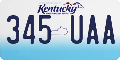 KY license plate 345UAA