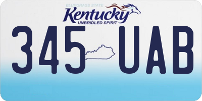 KY license plate 345UAB