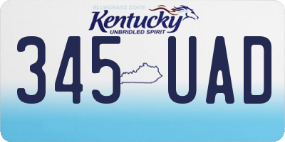 KY license plate 345UAD