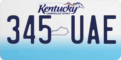 KY license plate 345UAE