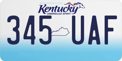 KY license plate 345UAF
