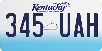 KY license plate 345UAH