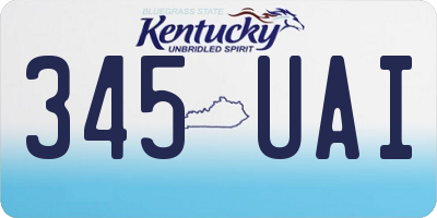 KY license plate 345UAI