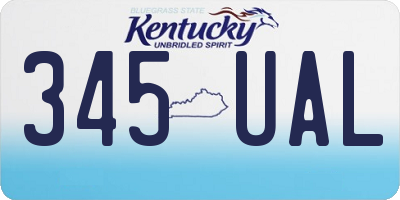 KY license plate 345UAL