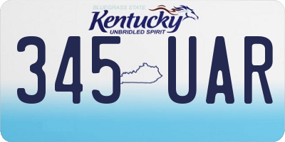 KY license plate 345UAR
