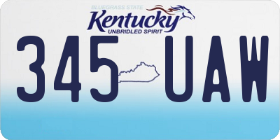 KY license plate 345UAW