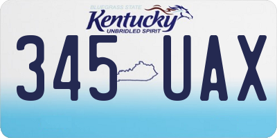 KY license plate 345UAX