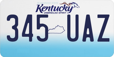 KY license plate 345UAZ