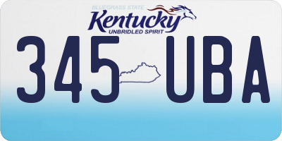 KY license plate 345UBA