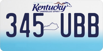 KY license plate 345UBB