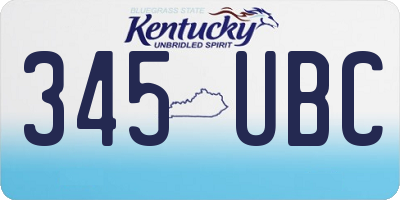 KY license plate 345UBC