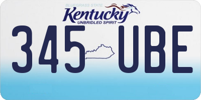 KY license plate 345UBE