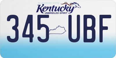 KY license plate 345UBF