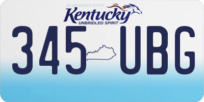 KY license plate 345UBG