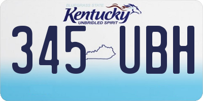 KY license plate 345UBH