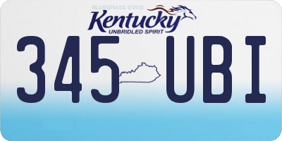 KY license plate 345UBI